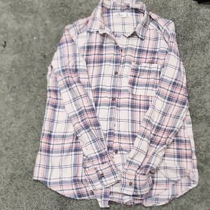 Hollister Casual Plaid Shirt - Blue and Pink
